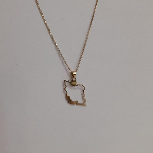 Iran Map Pendant handmade gold jewelry - Mivor Paris