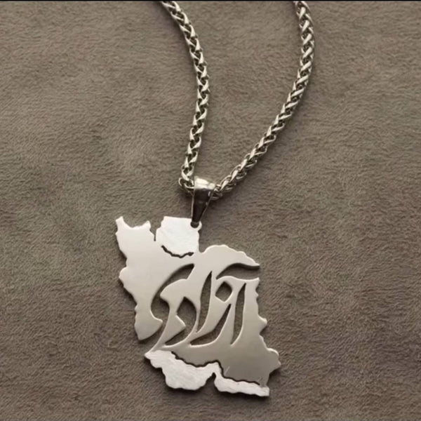 Iran Map Pendant handmade gold jewelry - Mivor Paris