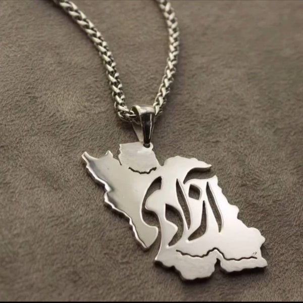 Iran Map Pendant handmade gold jewelry - Mivor Paris