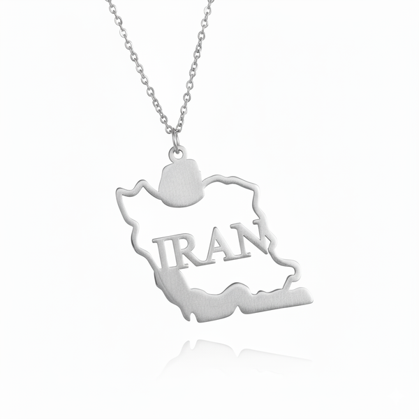 Iran Map Pendant handmade gold jewelry - Mivor Paris