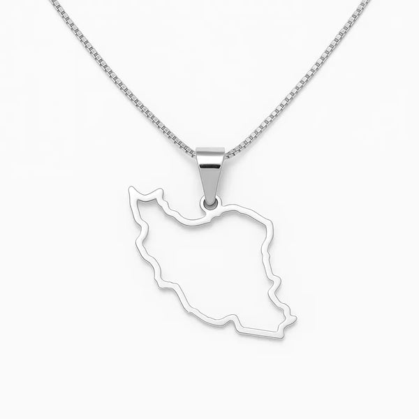 Iran Map Pendant handmade gold jewelry - Mivor Paris