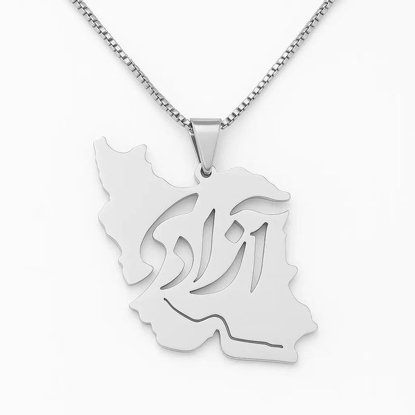 Iran Map Pendant handmade gold jewelry - Mivor Paris