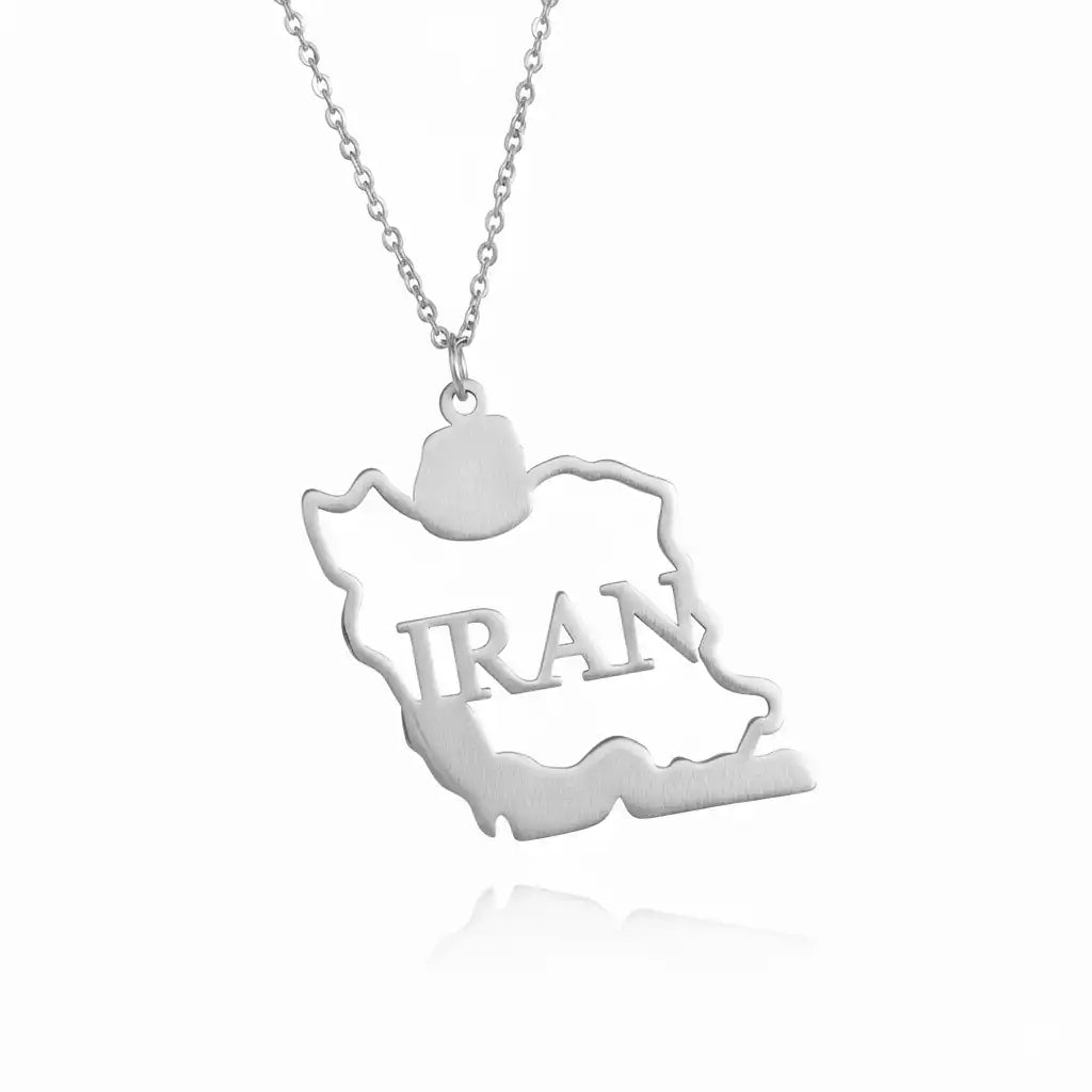 Iran Map pendant  En-text