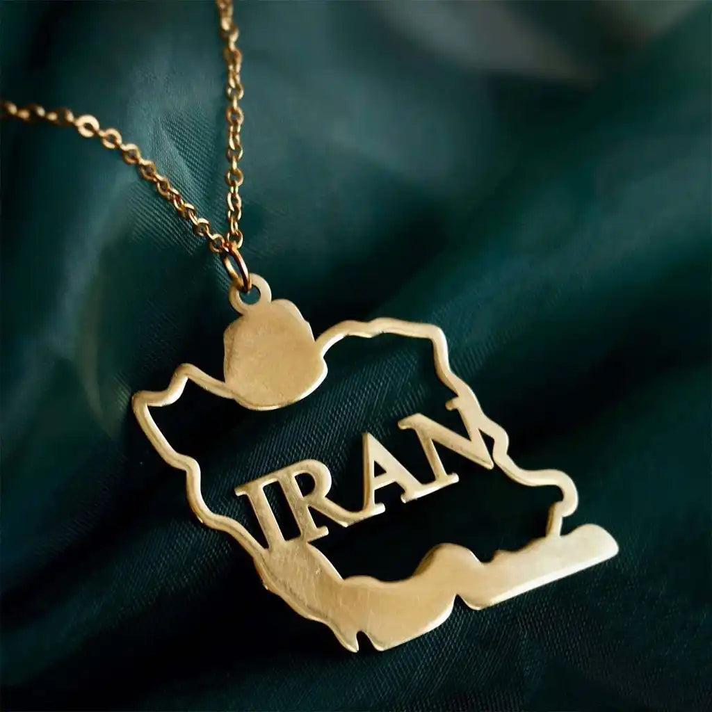 Iran Map pendant  En-text