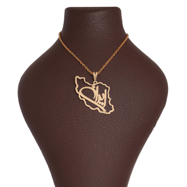 Iran Map Pendant handmade gold jewelry - Mivor Paris