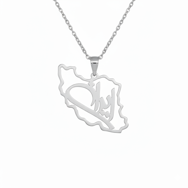 Iran Map Pendant handmade gold jewelry - Mivor Paris