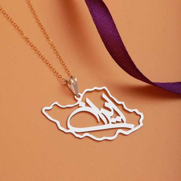 Iran Map Pendant handmade gold jewelry - Mivor Paris